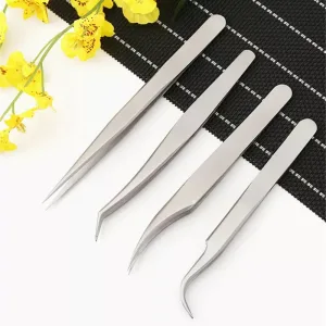 Set de 4 Pinzas para colocación de Extensiones de pestañas