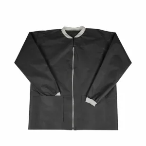 Bata Quirurgica Cremall Cuello Puño Algodon Negra