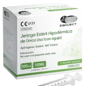 JERINGA 10ml HIPODERMICA 21Gx1 1/2″ CAJA X100 UND