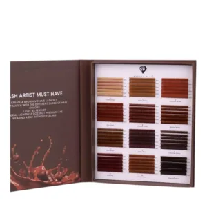 SET DE LUJO PESTAÑAS CLASICAS BROWN 0.07CC COLORES MIX